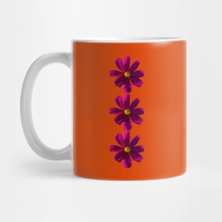 Dark Pink Cosmos Three Flowers Floral Photo Mug